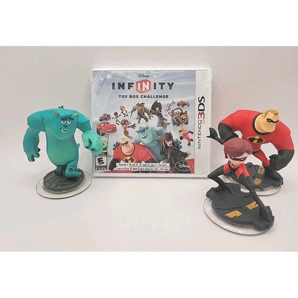 New Sealed Nintendo 3DS Disney Infinity Toy Box Challenge Bundle W/ 3 Figures